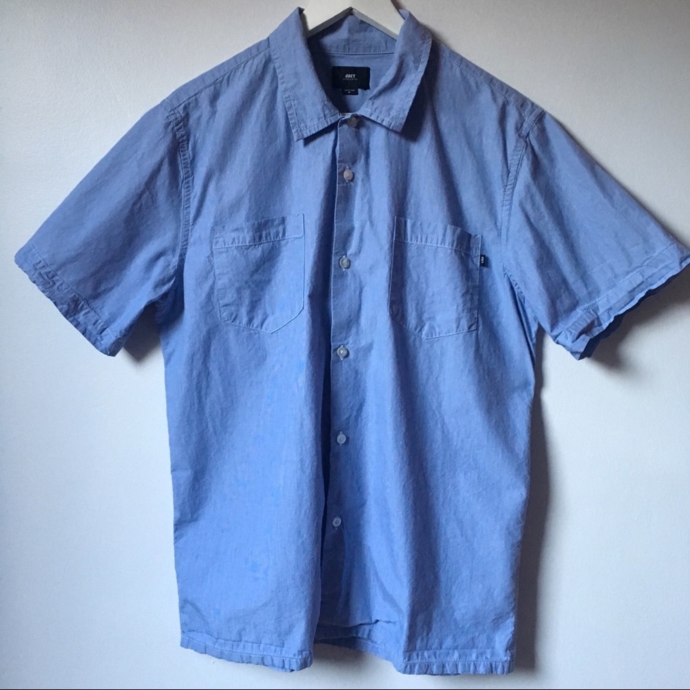 🥃SOLD🥃Obey Casual Woven Short Sleeve Button Down